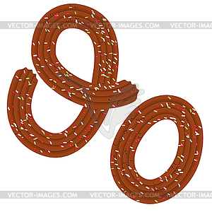 Tempting tipography. Font design. 3D letter O of - vector image