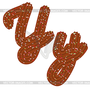 Tempting tipography. Font design. 3D letter Y of th - vector clip art