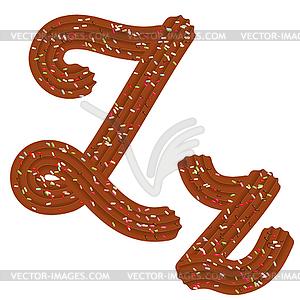 Tempting tipography. Font design. 3D letter Z of - vector image