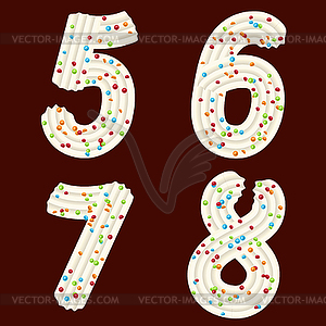 Tempting tipography. Font design. 3D numbers five, - color vector clipart