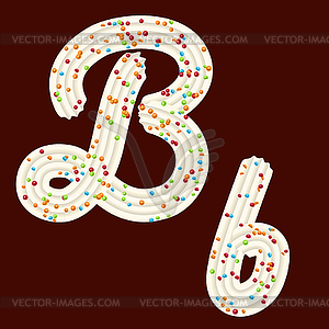 Tempting tipography. Font design. 3D letter B of - vector clipart