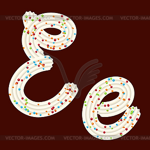 Tempting tipography. Font design. 3D letter E of - vector clip art