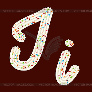 Tempting tipography. Font design. 3D letter I of - vector clipart