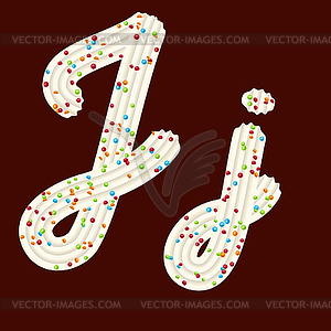 Tempting tipography. Font design. 3D letter J of - vector image