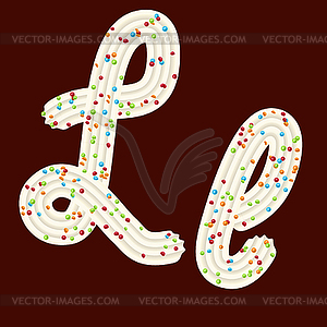 Tempting tipography. Font design. 3D letter L of - vector clip art