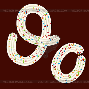 Tempting tipography. Font design. 3D letter O of - vector image
