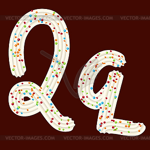 Tempting tipography. Font design. Sweet 3D letter - vector clip art