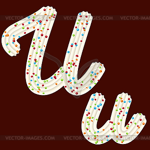 Tempting tipography. Font design. 3D letter U of - vector image