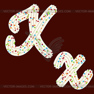 Tempting tipography. Font design. 3D letter X of - vector clipart