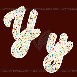 Tempting tipography. Font design. 3D letter Y of - vector clip art