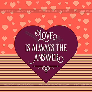 Beautiful love card with hearts - vector clipart