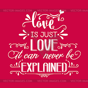 Romantic love quote - vector image