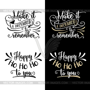 Funny Christmas quotes collection - vector image