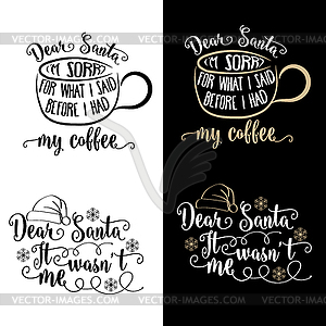 Funny Christmas quotes collection - vector clip art