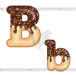 Tempting typography. Font design. 3D donut letter - vector clipart