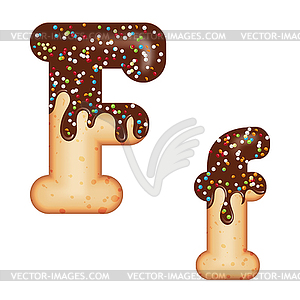 Tempting typography. Font design. 3D donut letter - vector image