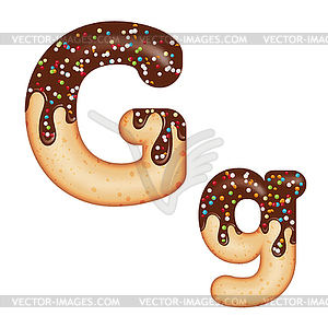 Tempting typography. Font design. 3D donut letter - royalty-free vector clipart