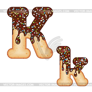 Tempting typography. Font design. 3D donut letter - vector clipart