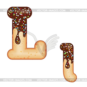 Tempting typography. Font design. 3D donut letter - vector clipart