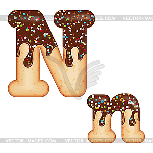 Tempting typography. Font design. 3D donut letter - vector image