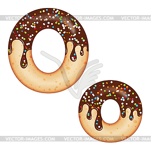 Tempting typography. Font design. 3D donut letter - vector clipart