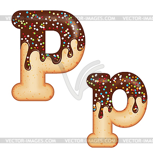 Tempting typography. Font design. 3D donut letter - vector clipart