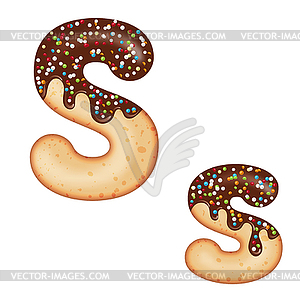 Tempting typography. Font design. 3D donut letter - vector clipart