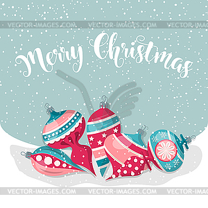 Christmas card with balls. Christmas background. - vector clipart