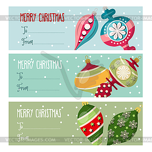 Cute flat design Christmas labels collection with - vector clip art