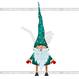 Watercolor Christmas gnome  - vector image