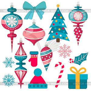 Beautiful Christmas decoration collection - vector clip art