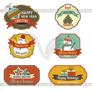 Cute Christmas labels collection - vector image