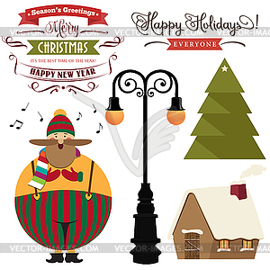 Beautiful Christmas items collection - vector image