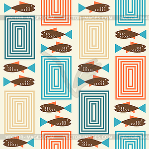 Mid century style seamless pattern - vector clip art