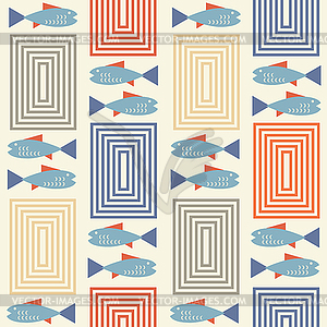 Mid century style seamless pattern - vector clipart / vector image