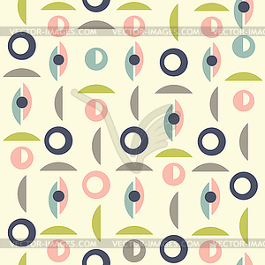 Mid century style seamless pattern - vector clip art