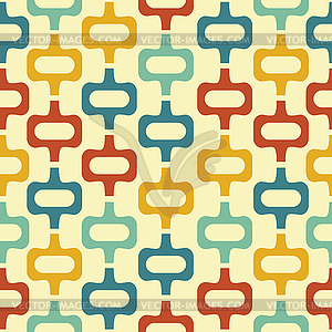 Mid century style seamless pattern - color vector clipart