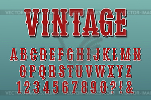 Vintage 3d Alphabet Buchstaben Zahlen Und Symbole Vektorabbildung