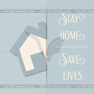 Stay home-Save lives-coronavirus advice, - royalty-free vector clipart