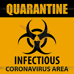 Coronavirus quarantine sign - vector image