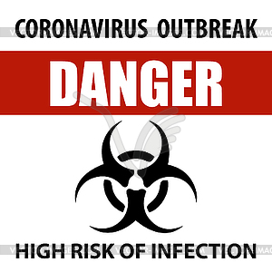 Coronavirus warning sign - vector clip art