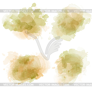 Watercolor stains set - color vector clipart