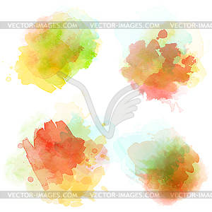 Watercolor stains set - vector image