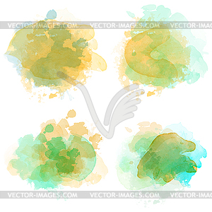 Watercolor stains set - vector image