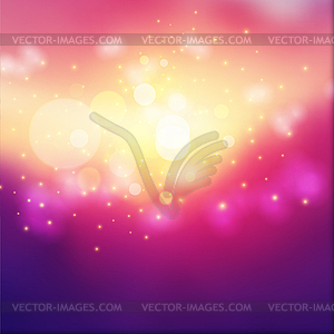 Bokeh lights effect on colorful gradient background - vector image