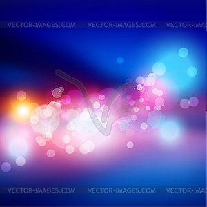 Bokeh lights effect on blue and pink gradient - vector clipart