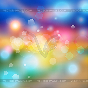 Bokeh lights effect on colorful gradient background - vector image