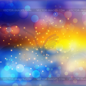 Bokeh lights effect on colorful gradient background - vector image