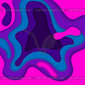 Abstract purple and blue 3d paper cut background - vector image