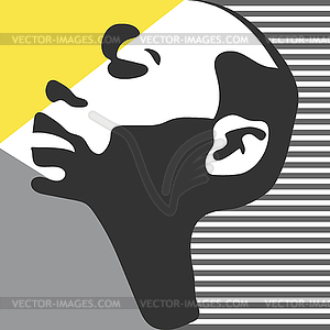 Fashion woman portrait. silhouette - vector clip art